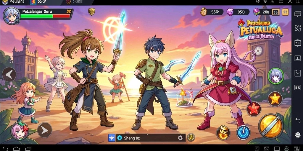 Tampilan gameplay yang menarik dan karakter anime yang lucu.