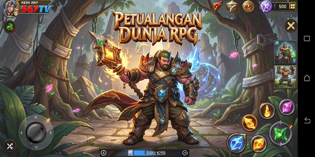 Tangkapan layar menampilkan aksi seru dalam permainan RPG 567TV.