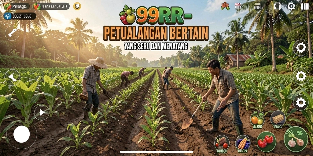 Tampilan gameplay 99RP menampilkan aktivitas bertani yang seru dan menarik.