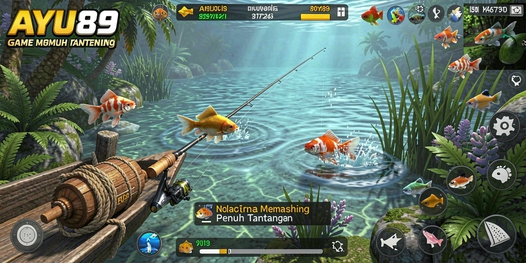 Tampilan gameplay AYU89 yang menakjubkan saat memancing.