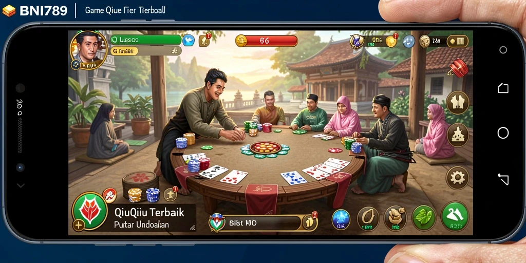 Skrinsyut utama BNI789 menampilkan gameplay QiuQiu yang menarik.
