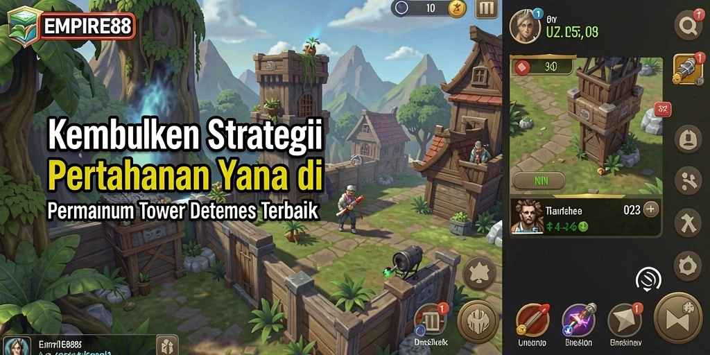 Tampilan menarik dari gameplay Tower Defense di EMPIRE88.