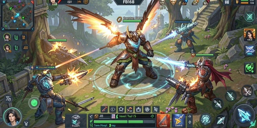 Tangkapan layar menunjukkan gameplay FB168 yang seru dan strategis.