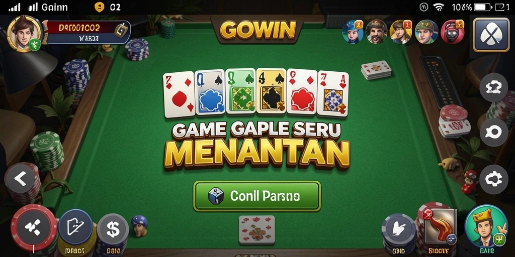 Tampilan permainan Gaple yang menarik di GOWIN.