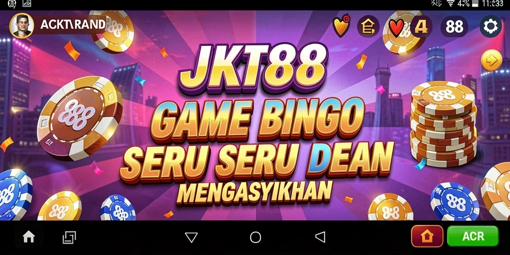 Tampilan gameplay Bingo JKT88 yang menarik dan interaktif.
