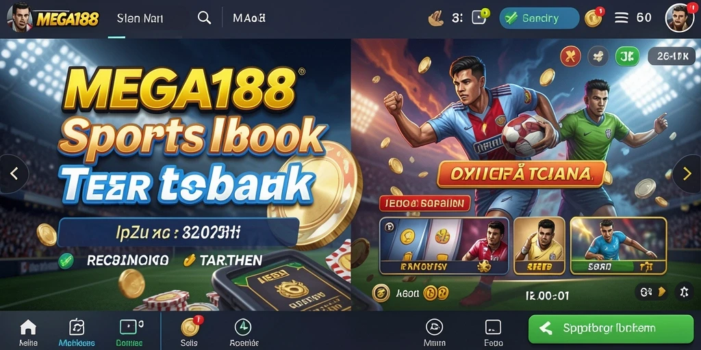 Tampilan antarmuka pengguna yang menarik dalam aplikasi Sportsbook MEGA188.