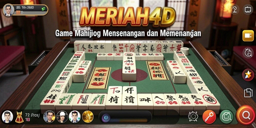 Screenshot utama MERIAH4D menampilkan gameplay Mahjong yang seru.
