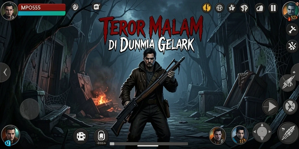 Screenshot menampilkan suasana kegelapan dan ketegangan dalam gameplay MPO555.