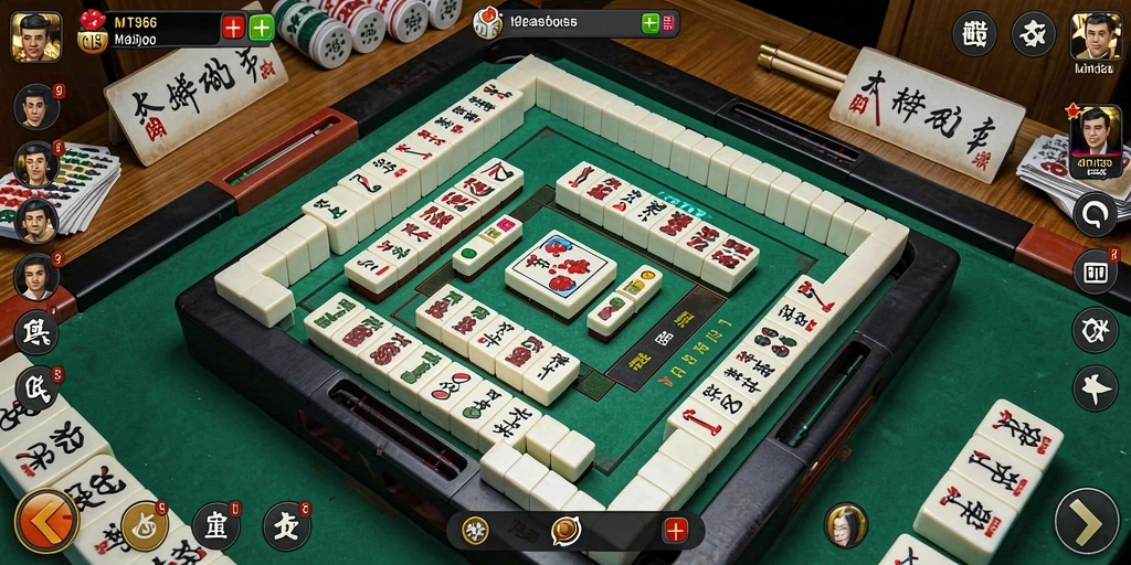 Tampilan gameplay menarik dari MT966 yang menonjolkan tantangan Mahjong.