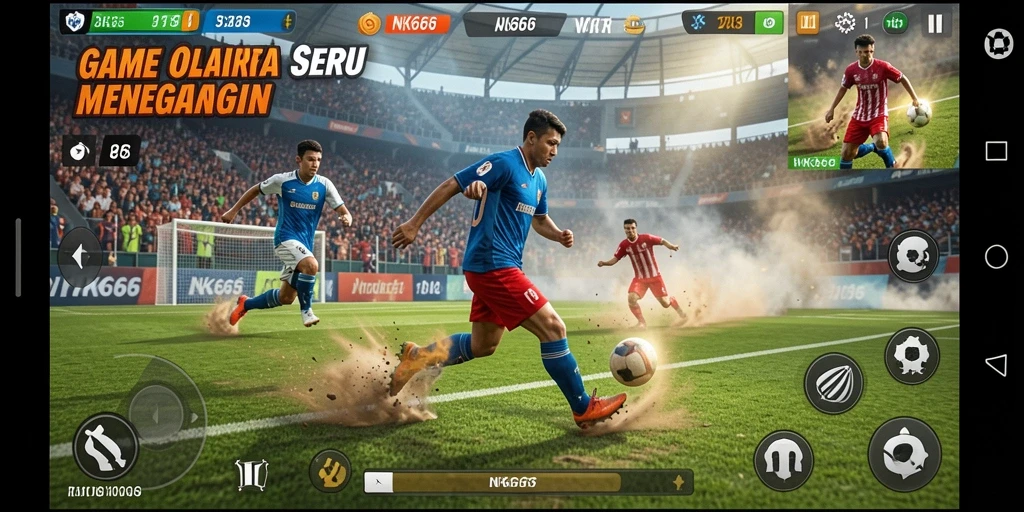 Tangkapan layar NK666 menampilkan gameplay seru dengan aksi olahraga yang mendebarkan.