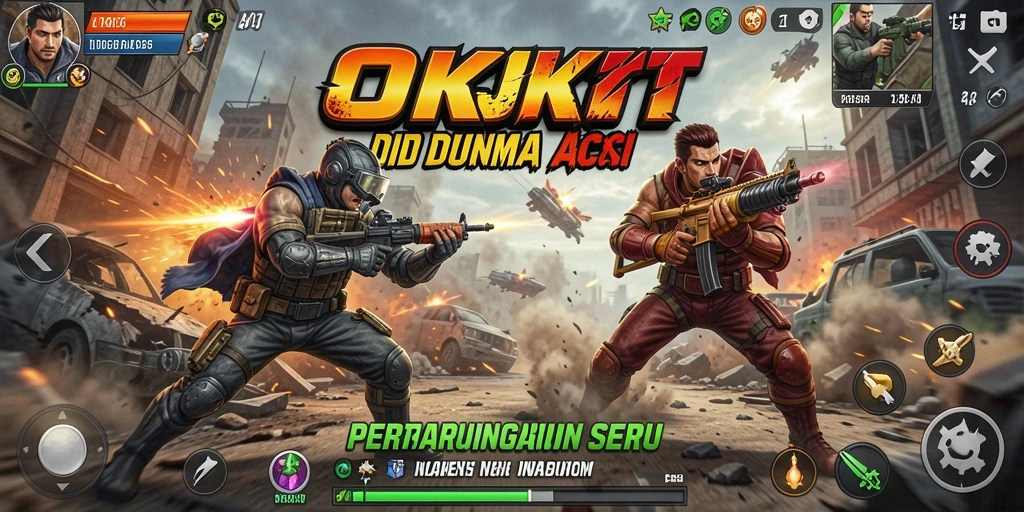 Tangkapan layar menunjukkan aksi seru dalam game OKJKT.