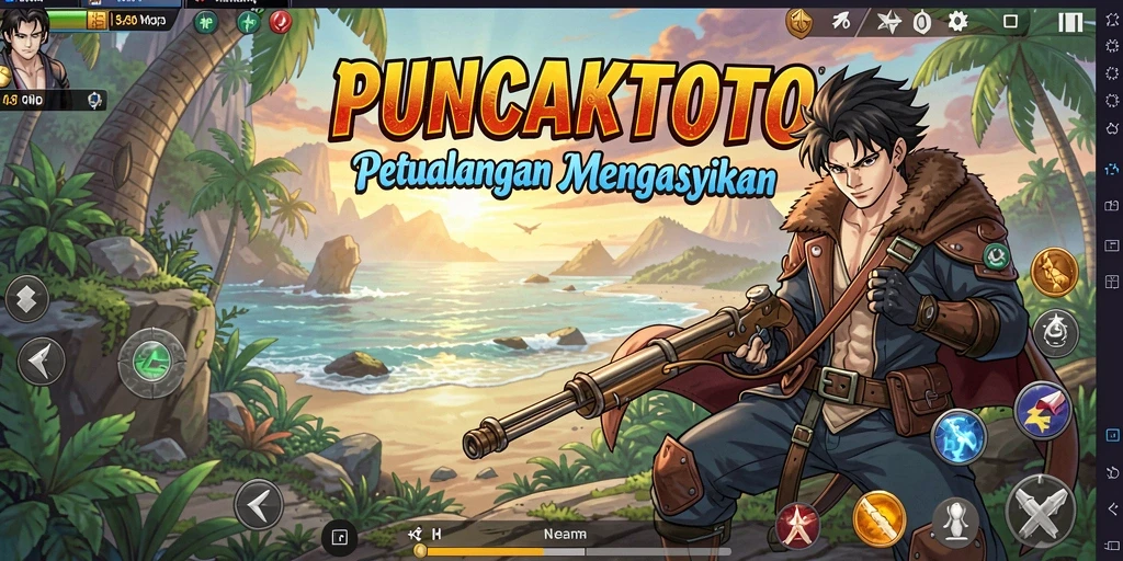 Screenshot PUNCAKTOTO menampilkan pertarungan seru dengan karakter anime.