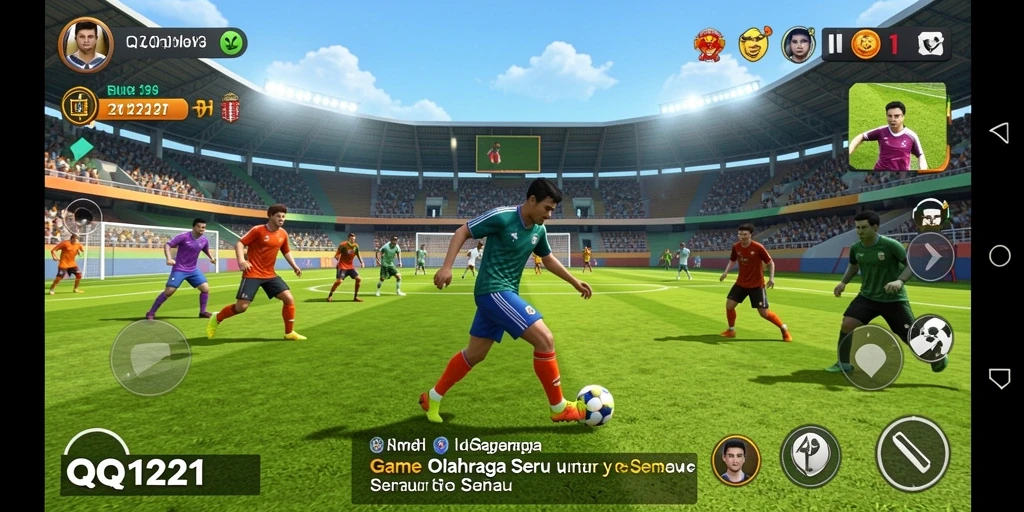 Tampilan gameplay menarik dari QQ1221 yang penuh aksi olahraga.
