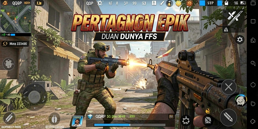Tampilan gameplay <strong>QQRP</strong> yang intens dan mendebarkan dalam mode FPS.
