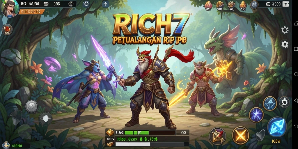 Tampilan epic dari gameplay RICH7 dengan aksi seru di dunia RPG.