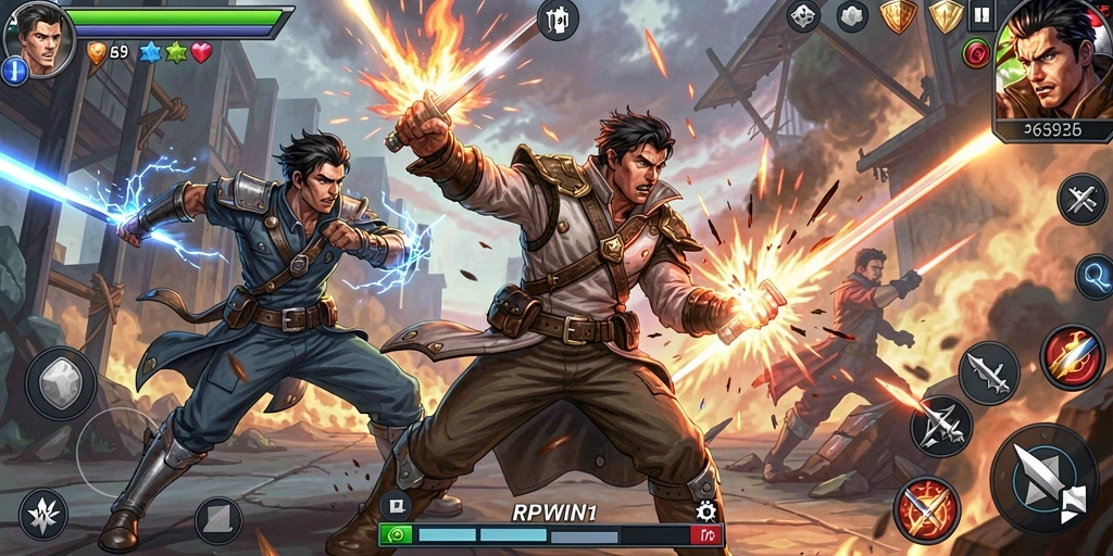 Screenshot tampilan aksi seru dalam RPWIN1.