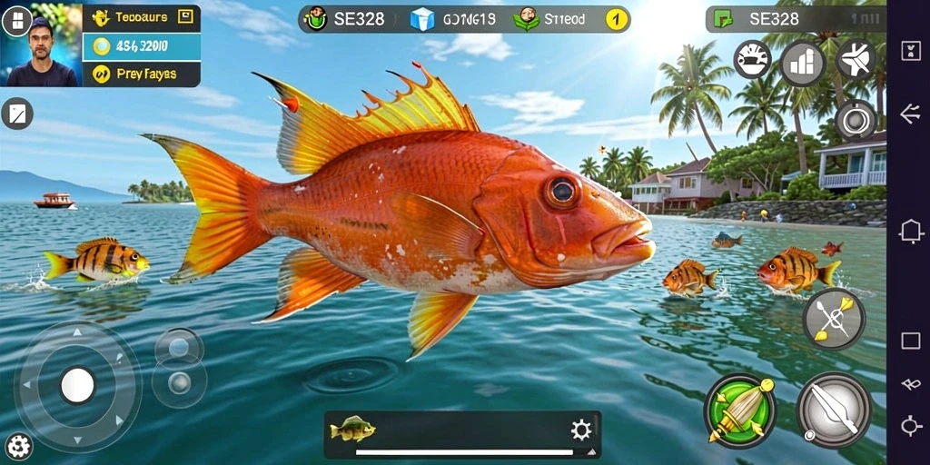 Screenshot gameplay SE328 dengan aksi tembak ikan yang seru.