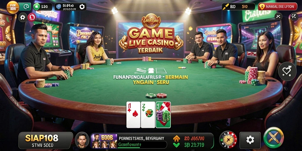 Gambaran gameplay Live Casino di SIAP108 dengan dealer profesional.