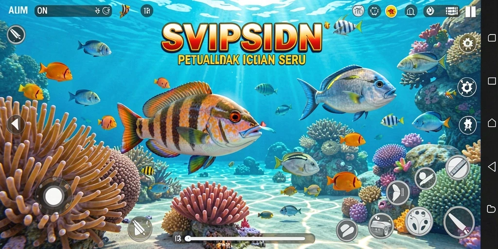Screenshot gameplay SVIPSIDN menampilkan aksi menembak ikan yang seru.