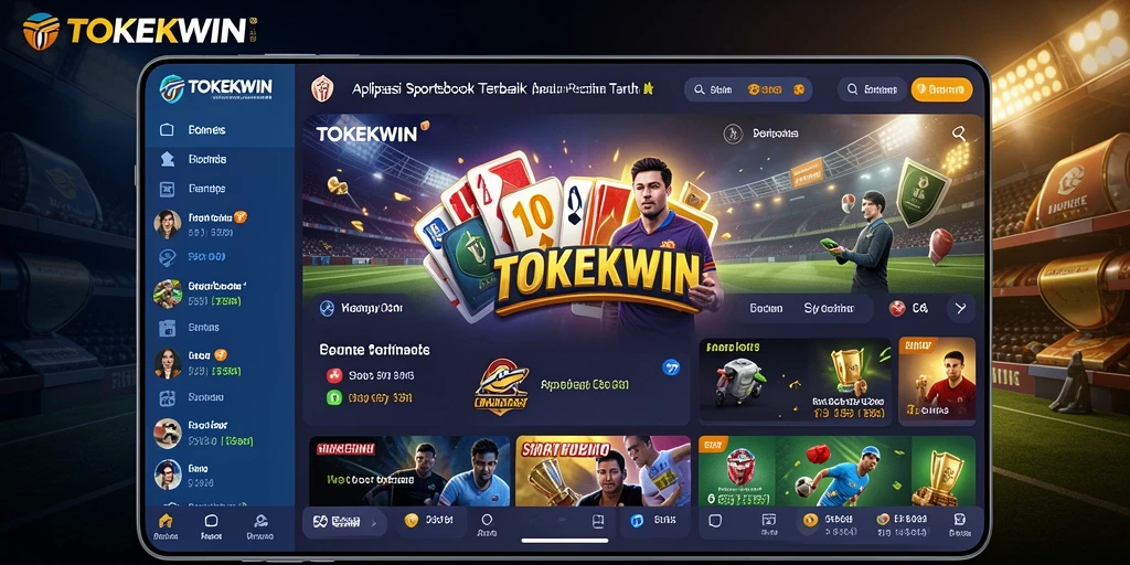 Tampilan utama TOKEKWIN dengan fitur taruhan olahraga yang menarik.