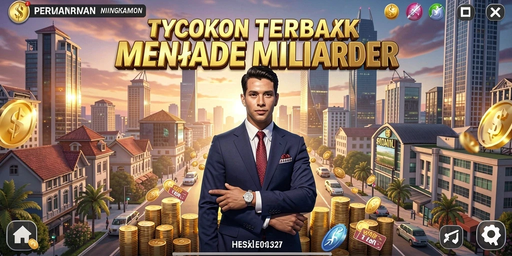 Screenshot gameplay V21 menampilkan aksi seru dari membangun bisnis.