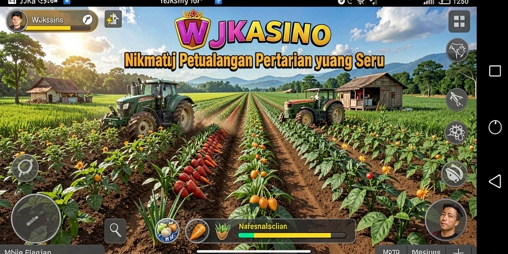 Gameplay WJKASINO yang menarik dengan ladang hijau yang subur.
