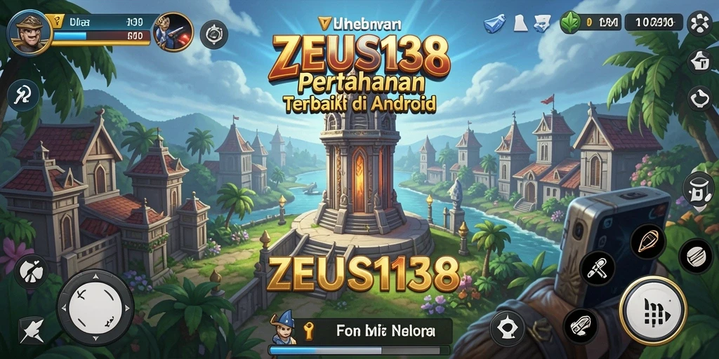Tampilan gameplay menegangkan dalam ZEUS138 saat mempertahankan menara.
